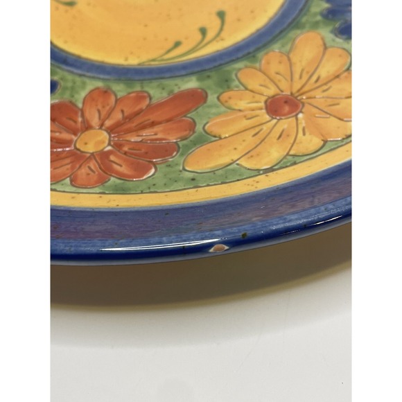 Ambiance Daisy Nanette Vacher Terracotta Clay Floral Serving Tray Plate And Bowl - Picture 4 of 12